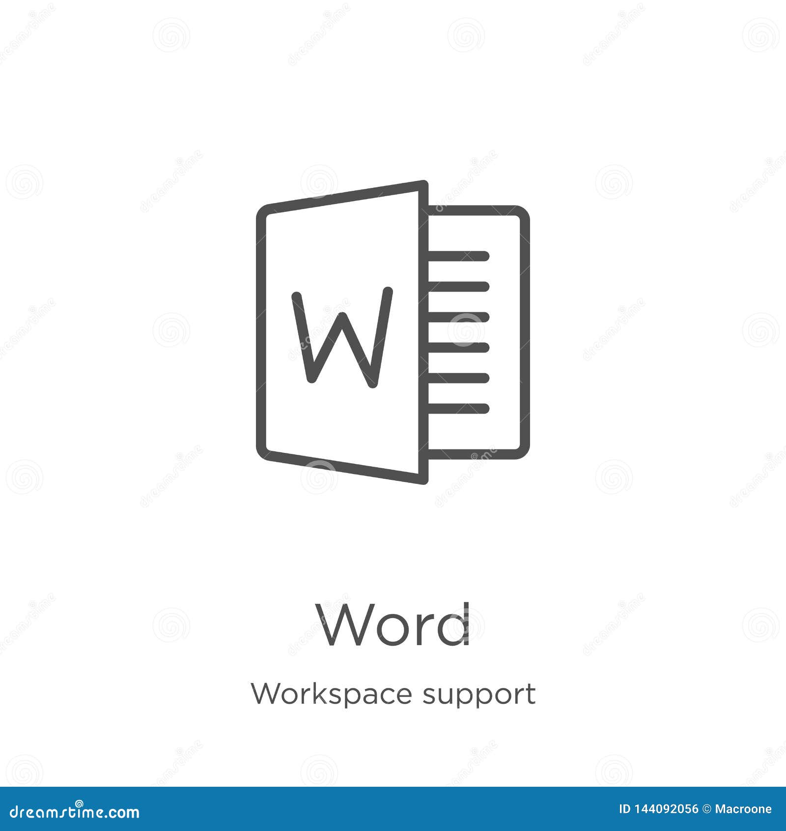 Word Icon Vector from Workspace Support Collection. Thin Line Word Outline Icon  Vector Illustration. Outline, Thin Line Word Icon Stock Vector -  Illustration of products, white: 144092056