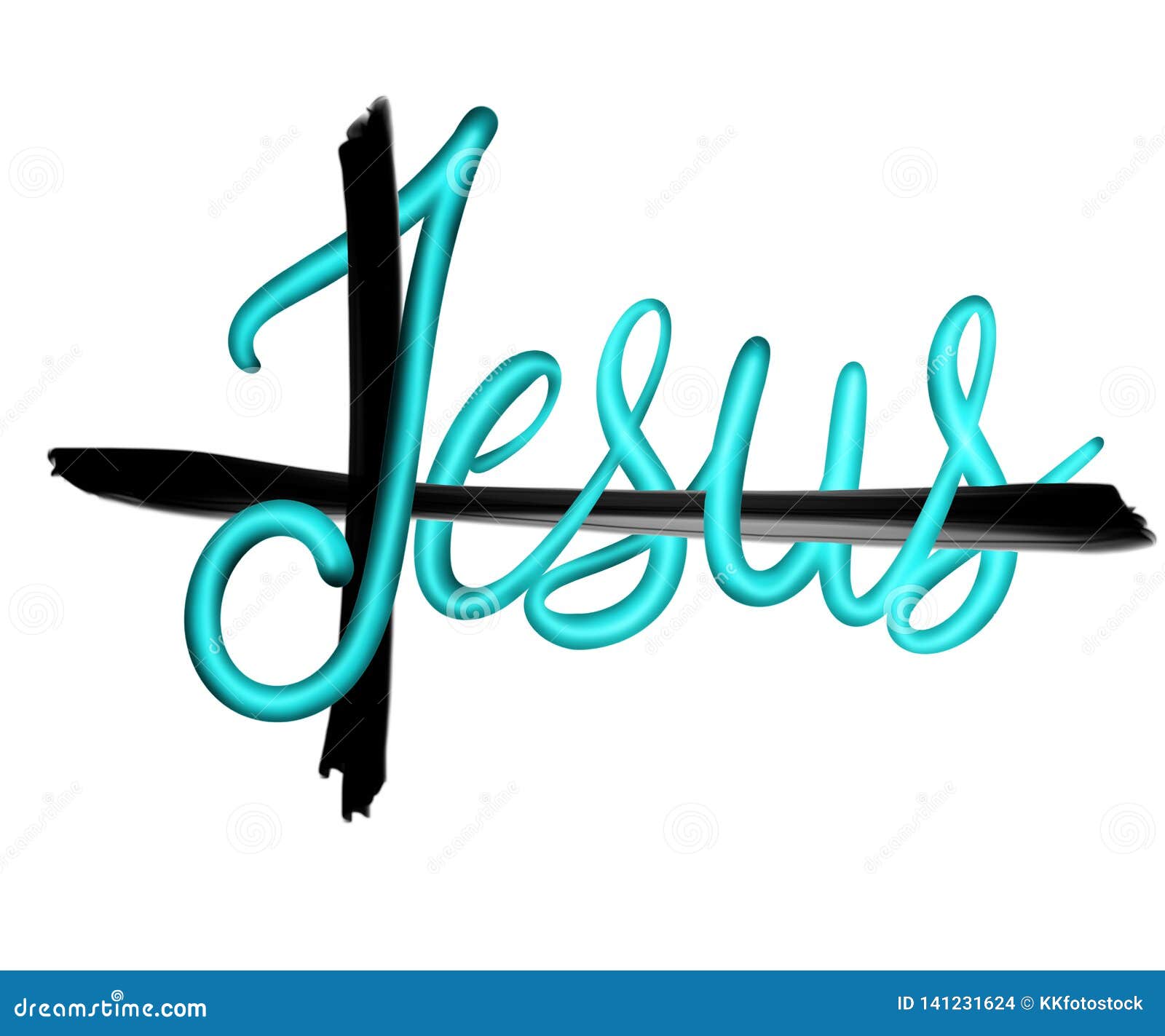 Word Jesus On A Cross Cartoon Vector | CartoonDealer.com #122741313