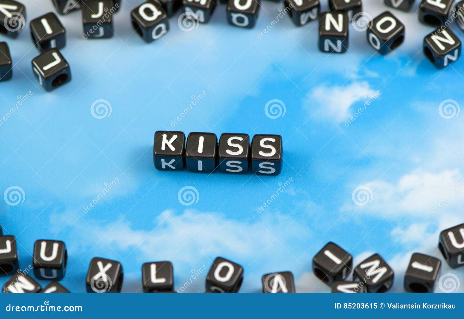 The word kiss stock image. Image of blue, fashion, colour 85203615