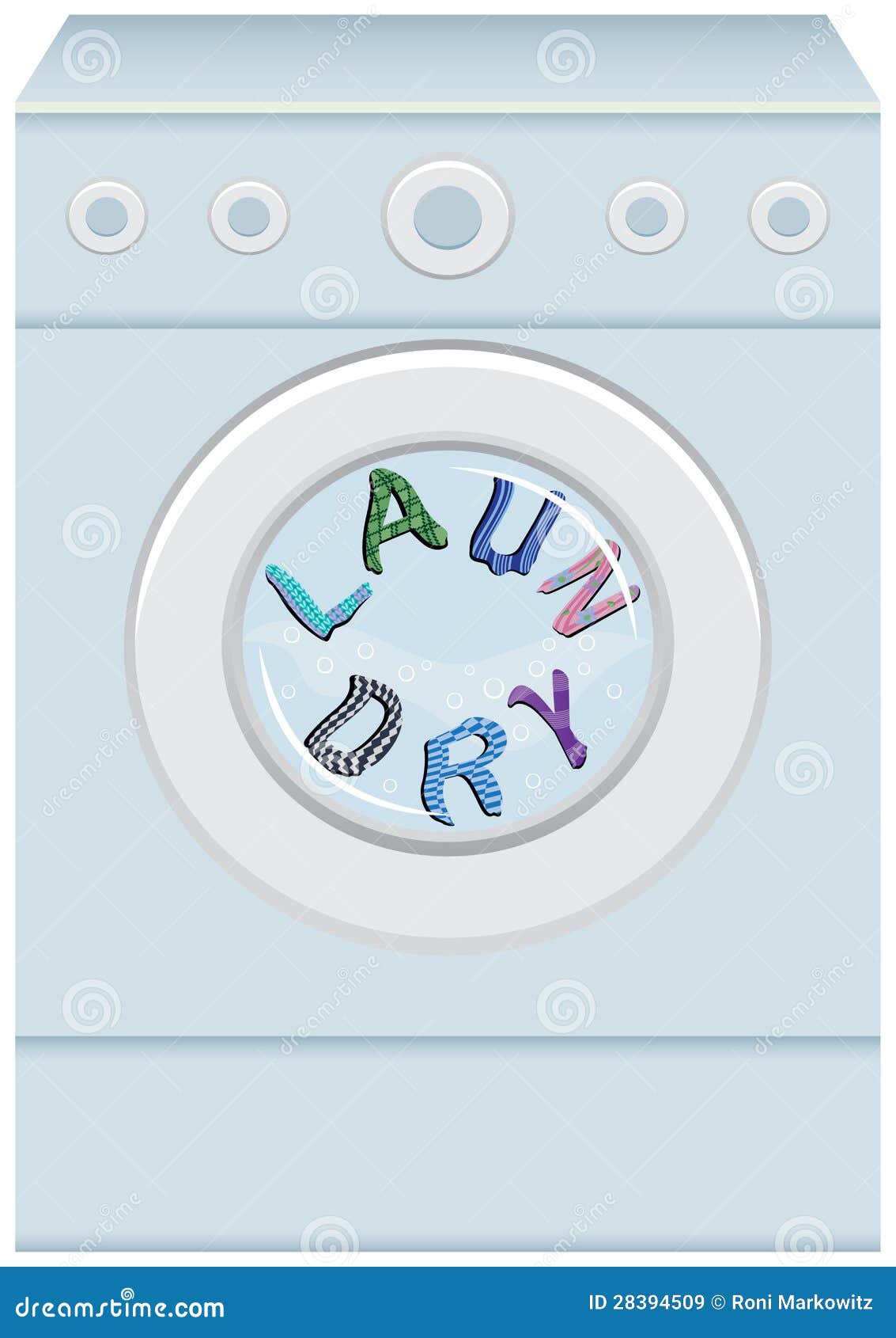Word Laundry in Washing Machine Stock Vector Illustration of letters