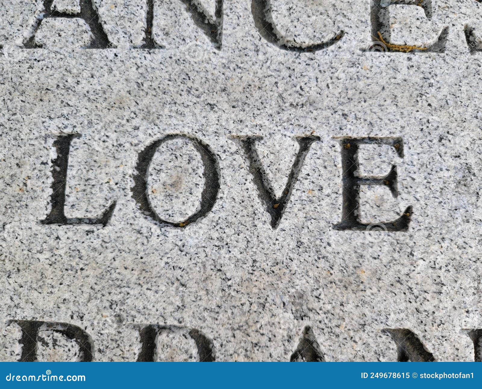 The Word Love Engraved or Etched on Marble Stock Image Image of