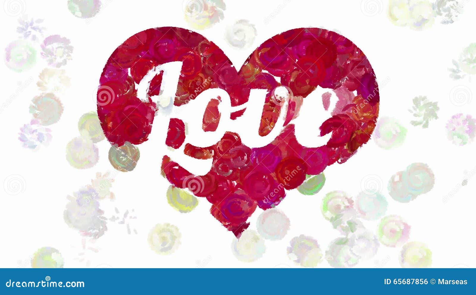 Word Love in Heart by Animated Paint Dots Stock Footage - Video of pink,  animation: 65687856