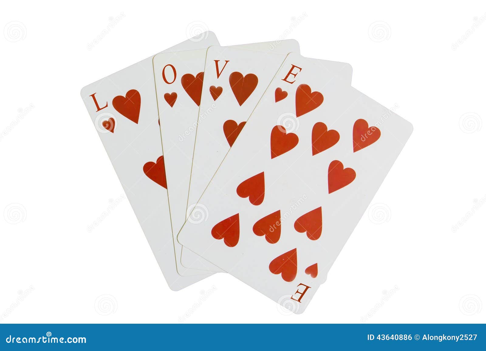 Word LOVE Playing Cards Hearts Stock Photo Image of romantic, cards