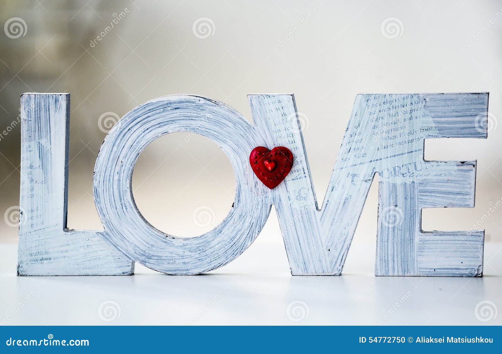 Word Love Standing at Home, Isolated on White Background Stock Photo ...
