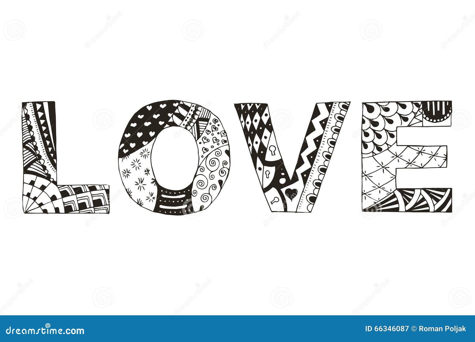 Zentangle Letter L Black And White Freehand Drawing Capital Letter A ...