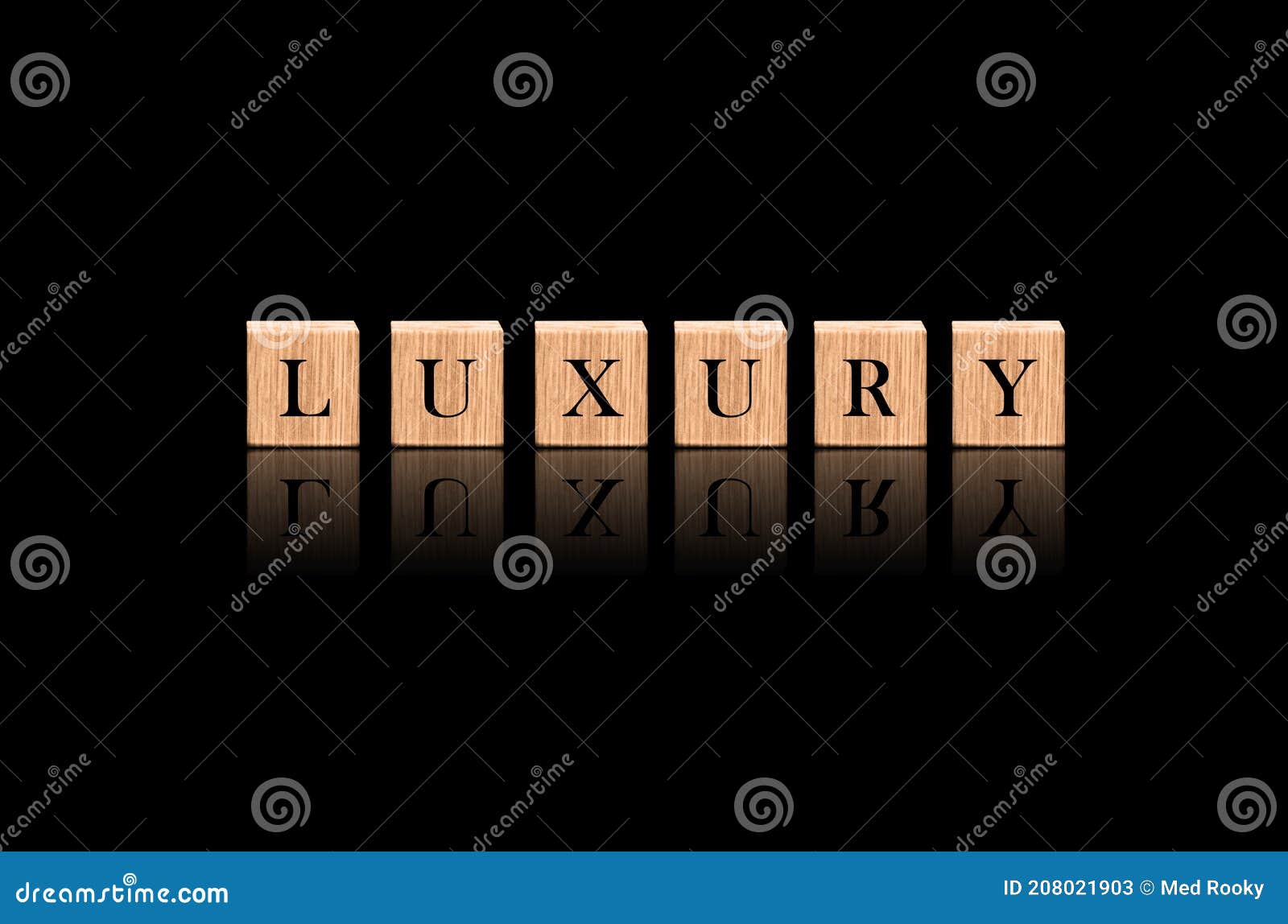 the word `luxury` in black luxuries background.