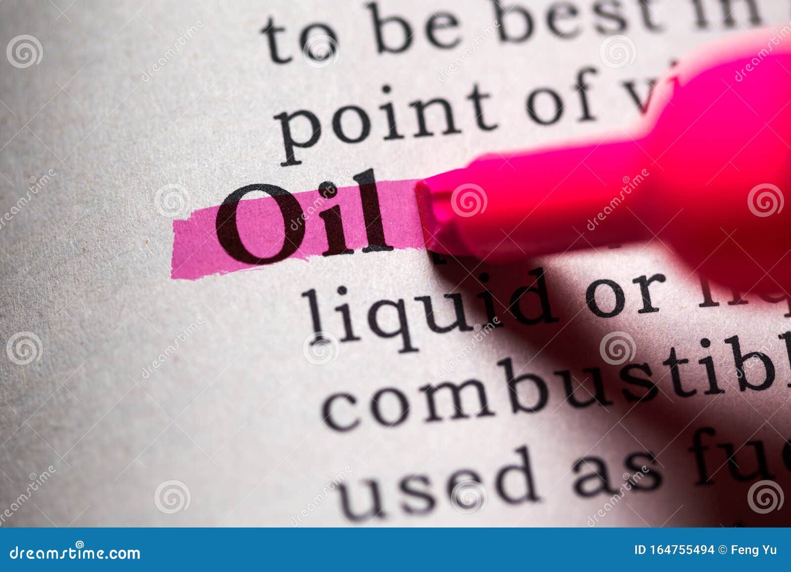 Definition of the word oil stock photo. Image of dictionary 164755494