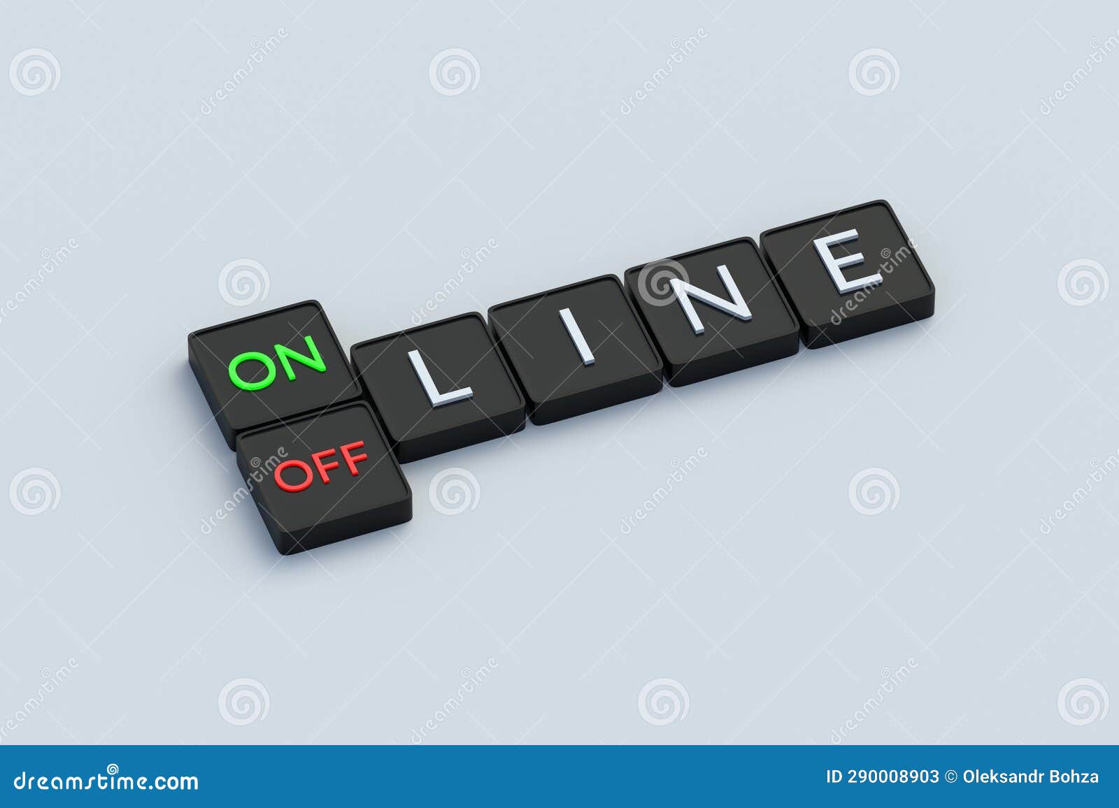 word online, offline on buttons. lifestyle choices