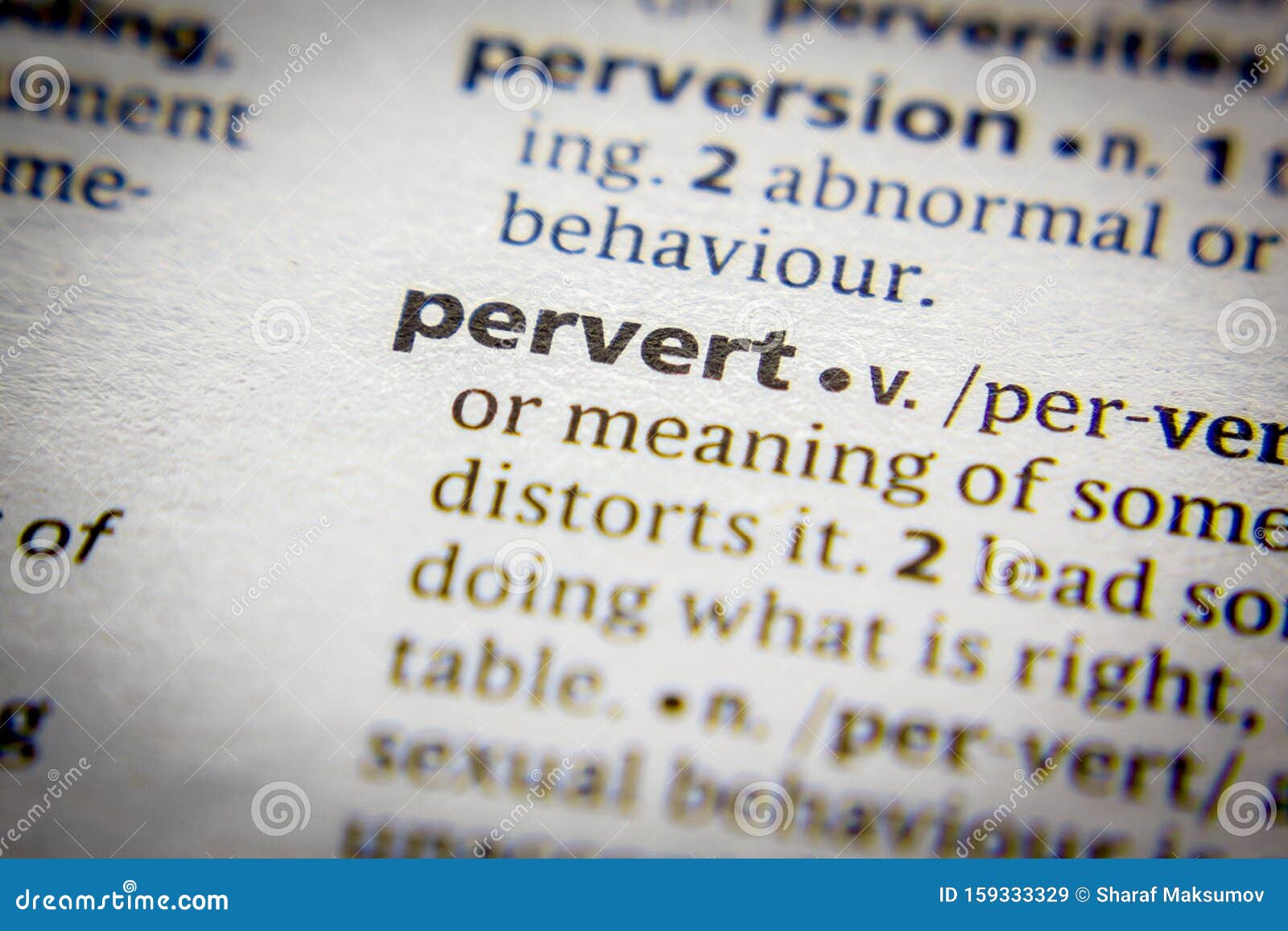 Word or Pervert in a Dictionary Stock Image Image of editorial, 159333329