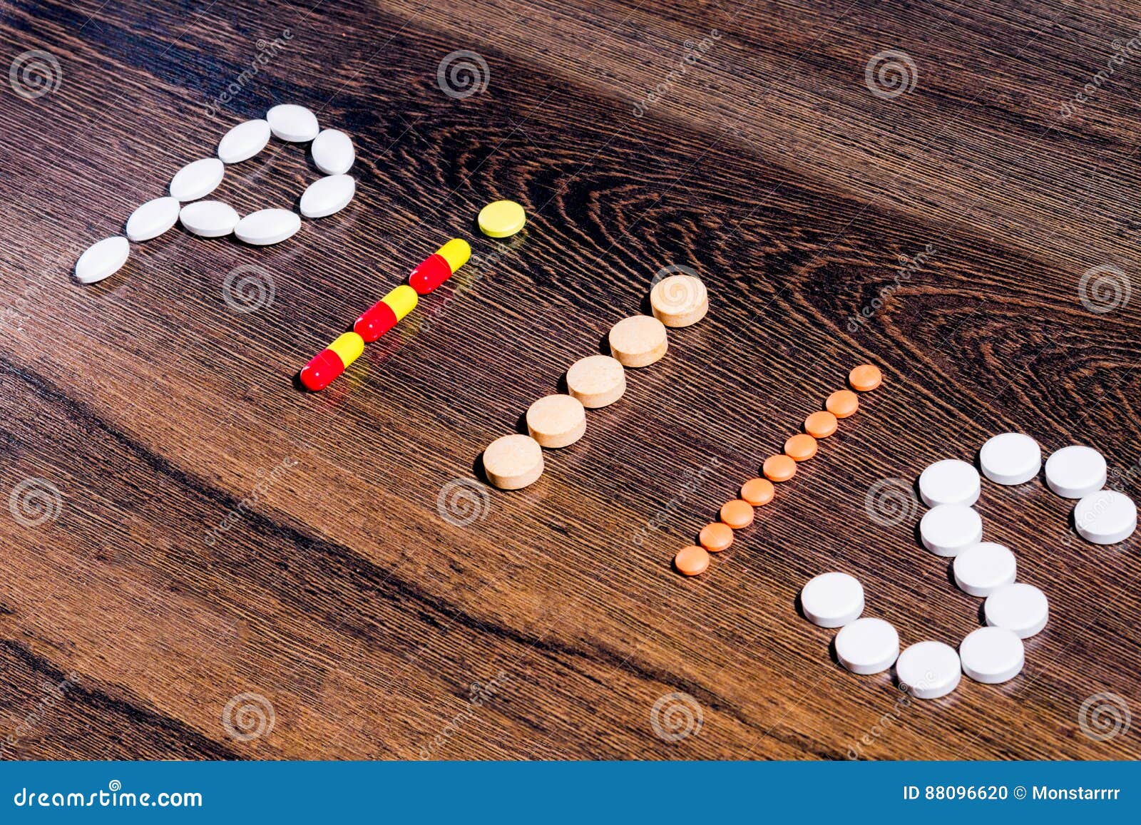 Word `pill` Built with Tablets Stock Photo Image of drug