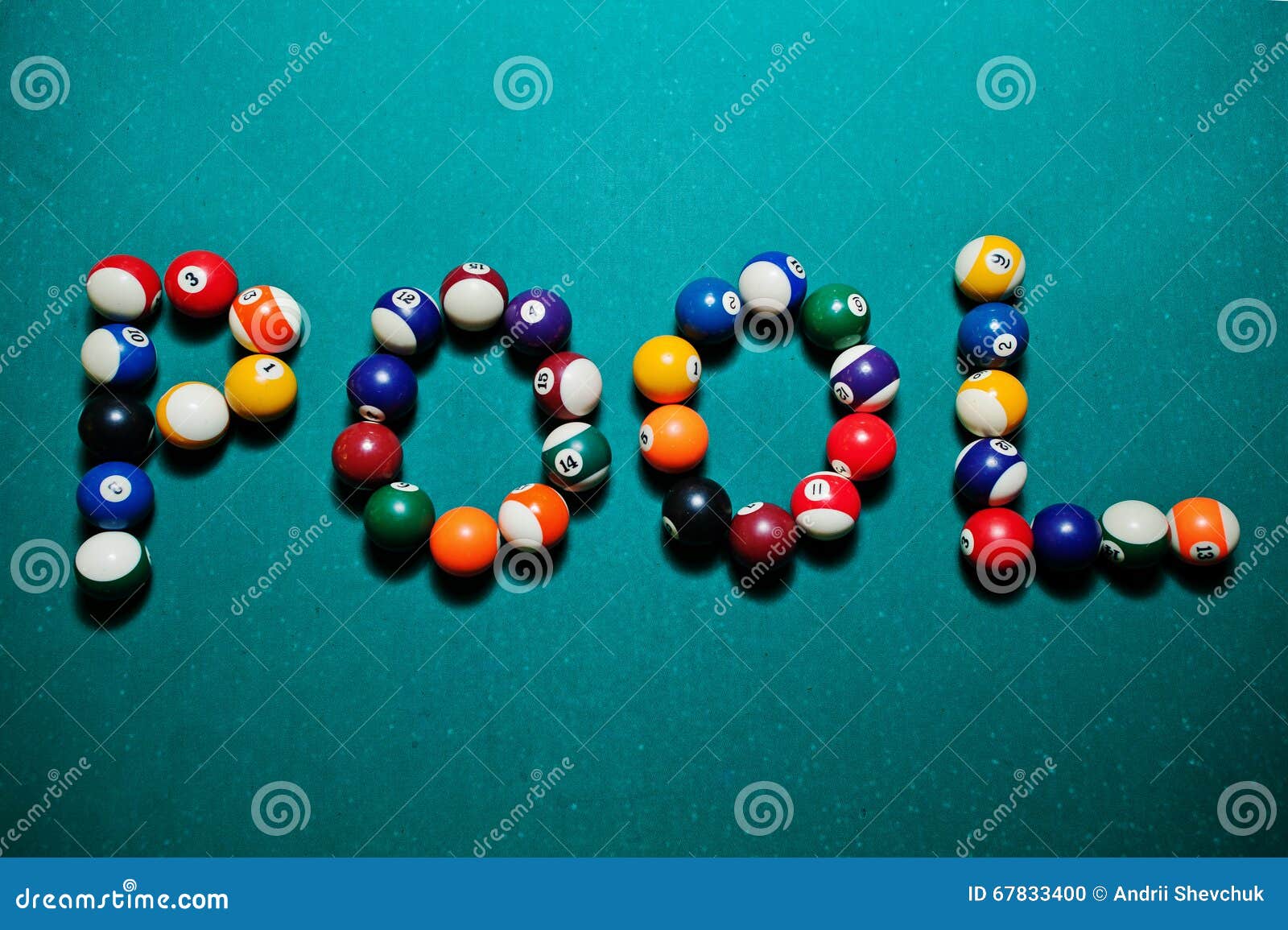 The Word Pool from Billiard Balls Stock Photo Image of gradient