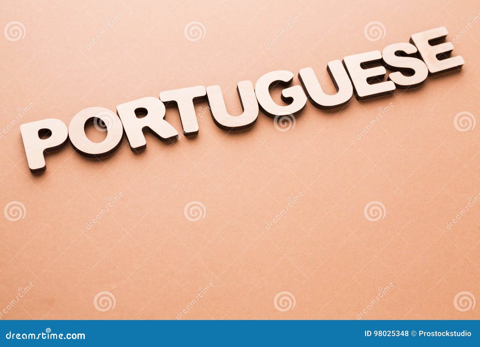 Word Portuguese on Beige Background Stock Photo Image of business