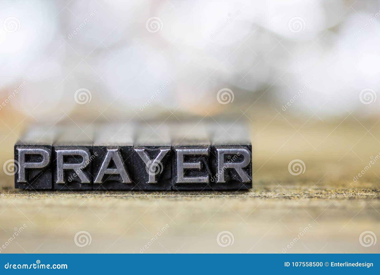 prayer concept vintage metal letterpress word
