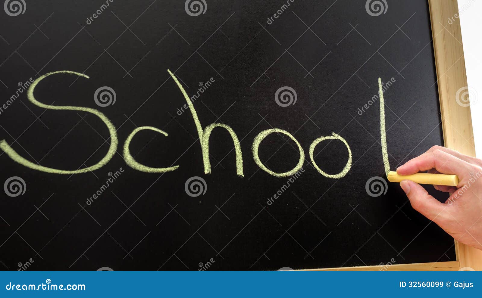 Word School on blackboard stock image. Image of back 32560099