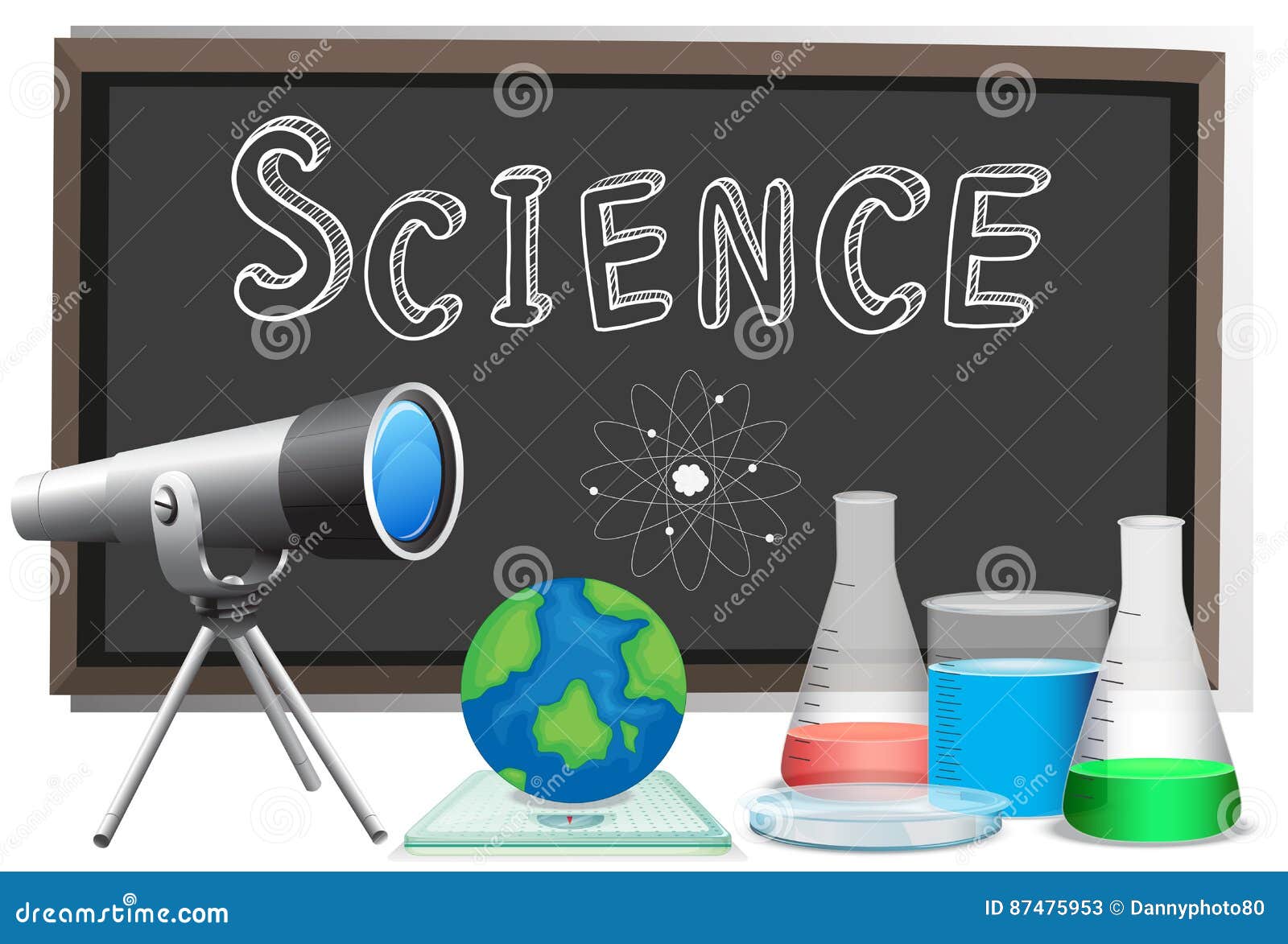 Word science on blackboard stock vector. Illustration of clipart 87475953