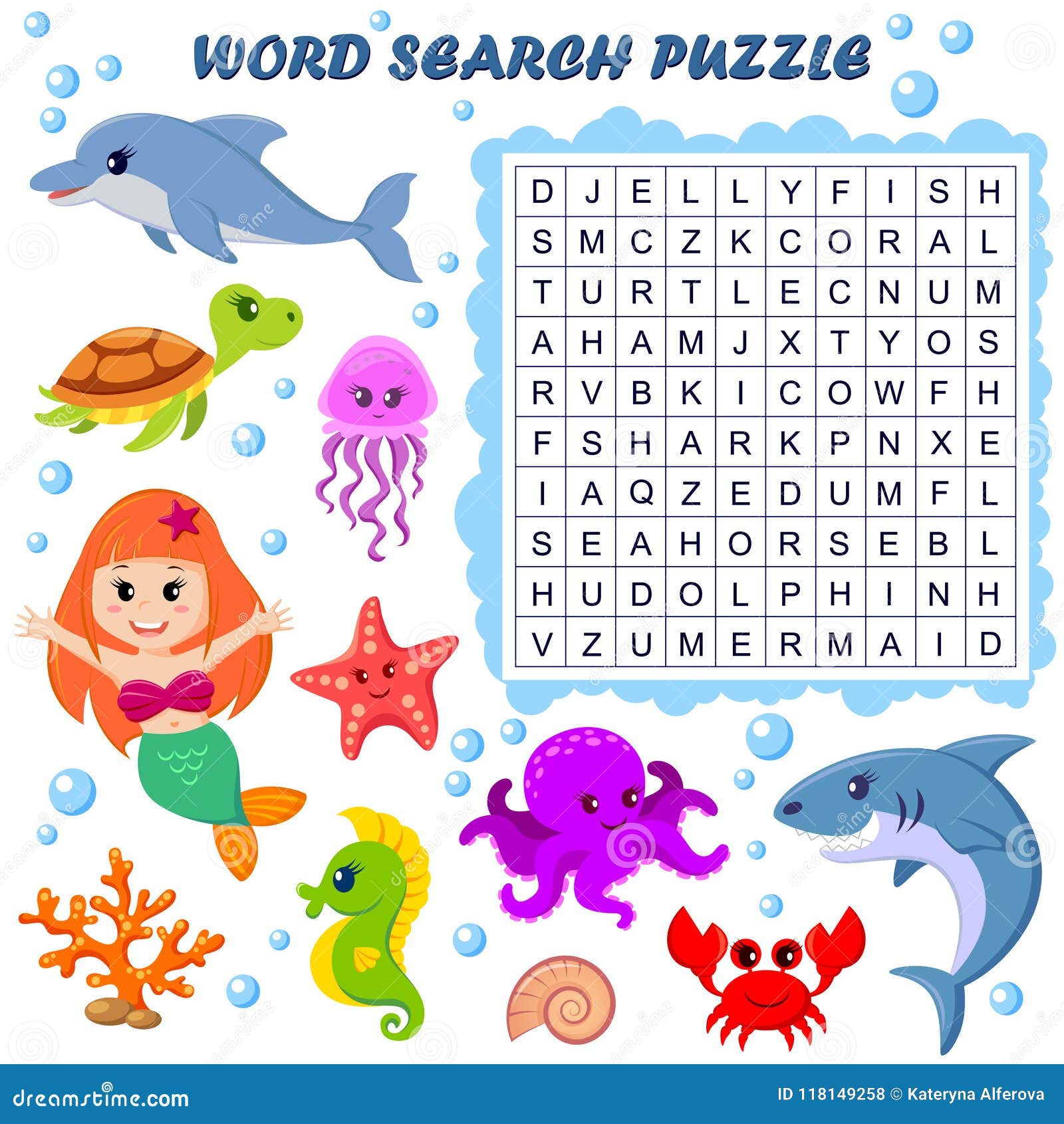 Word Search Puzzle. Vector Education Game for Children Stock Vector -  Illustration of colorful, childish: 118149258