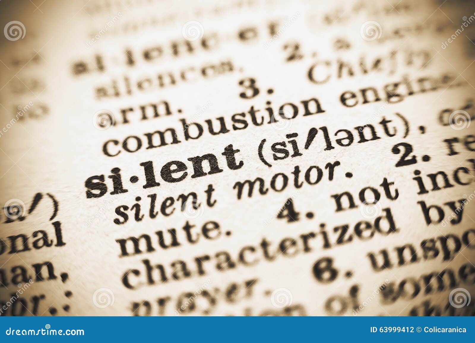 the word silent in the dictionary