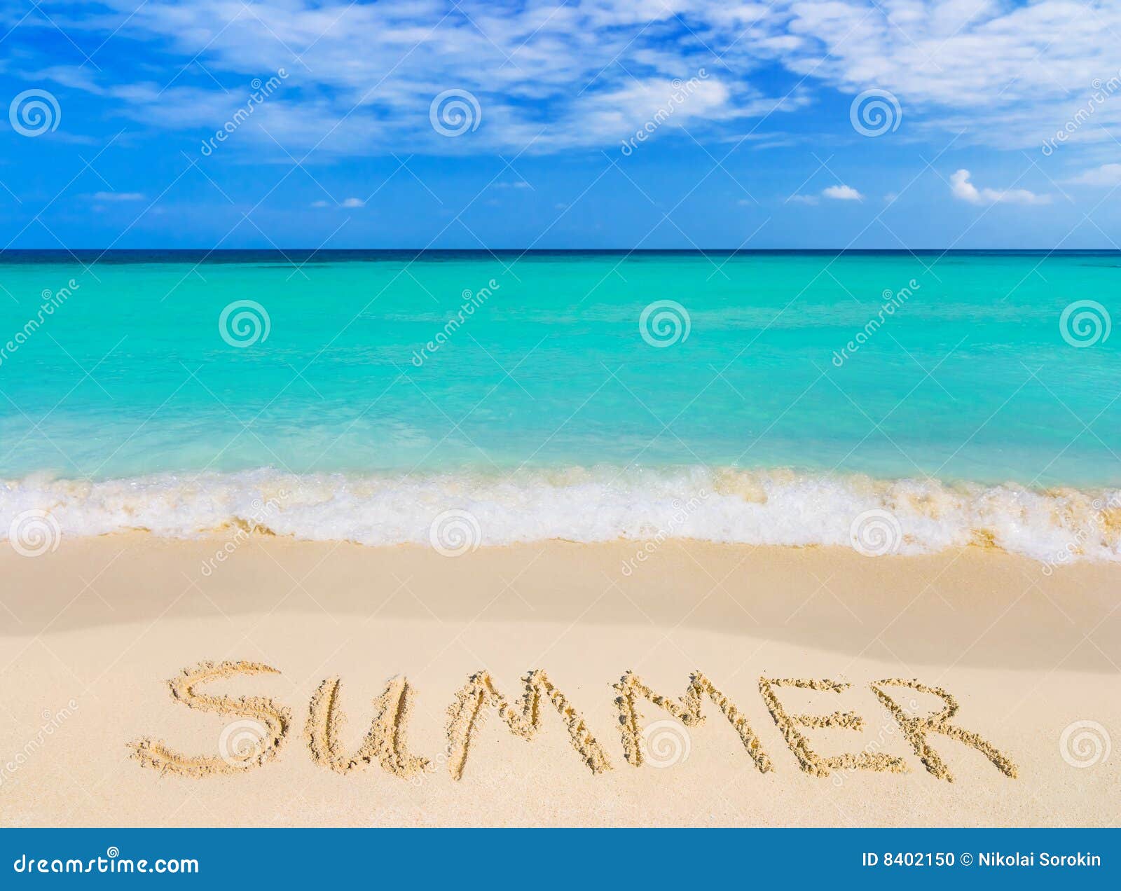 Word Summer on beach stock photo. Image of landscape, beach - 8402150