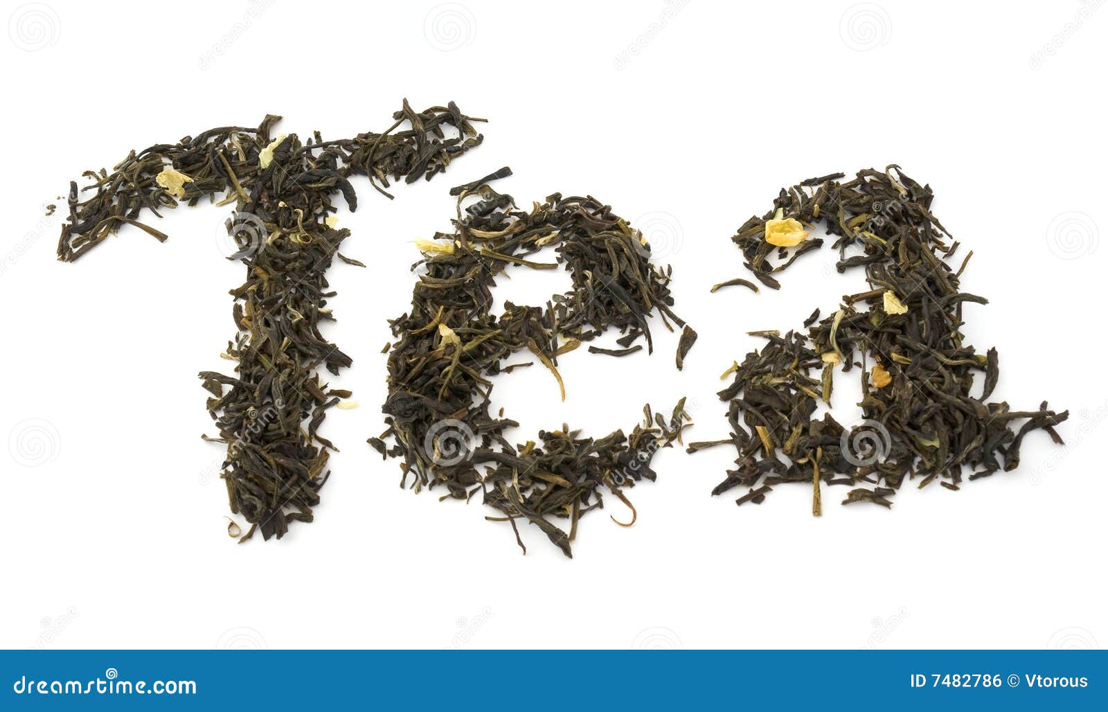 Word Tea Made of Dry Leaves with Jasmine Stock Photo Image of closeup