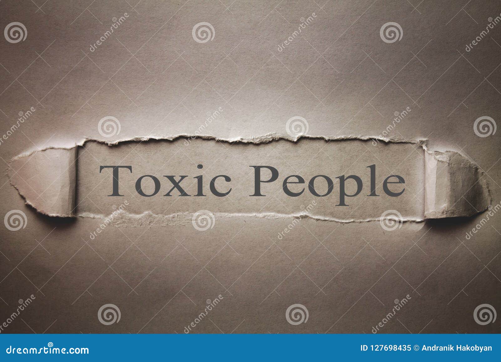 Word Toxic People on Torn Paper. Stock Image - Image of concept