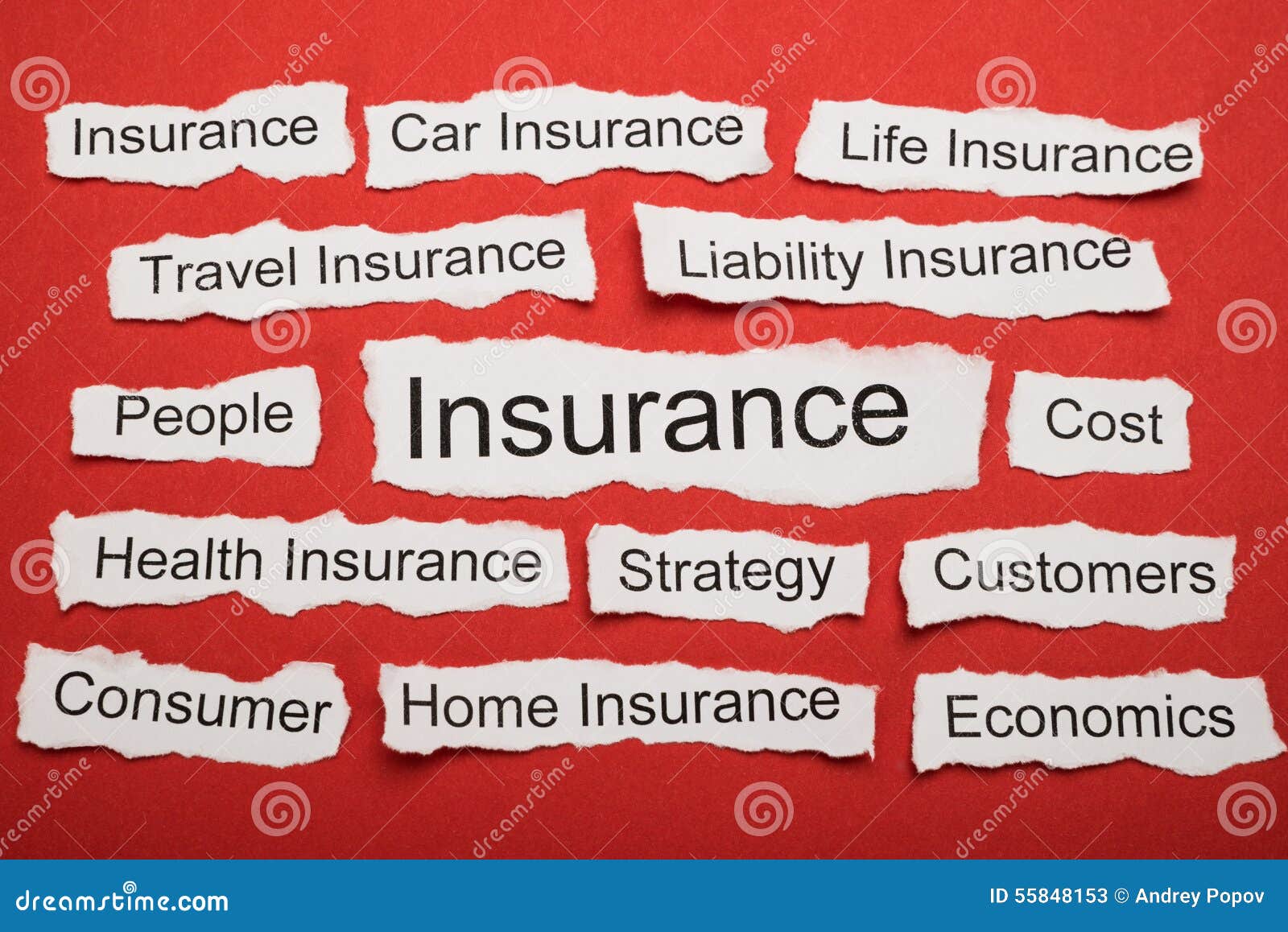 Word Verzekering Op Stuk Van Gescheurd Document Stock Afbeelding Image of leven, gezondheid