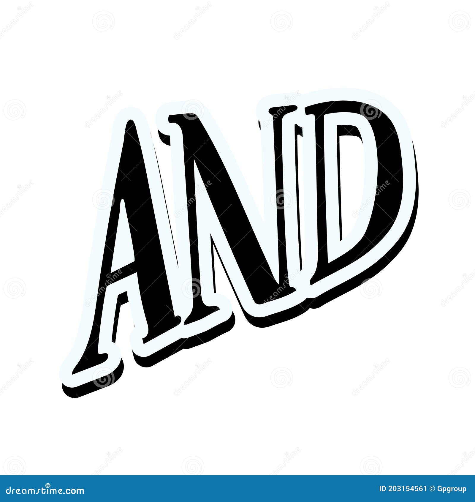 And Word on White Background Stock Vector Illustration of design