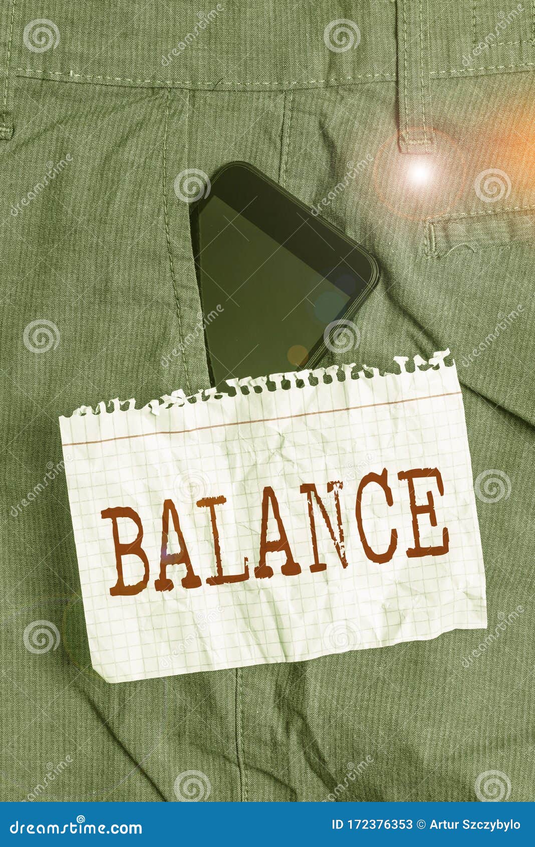 word writing text balance. business concept for a state of equilibrium or equipoise living with peace and harmony smartphone