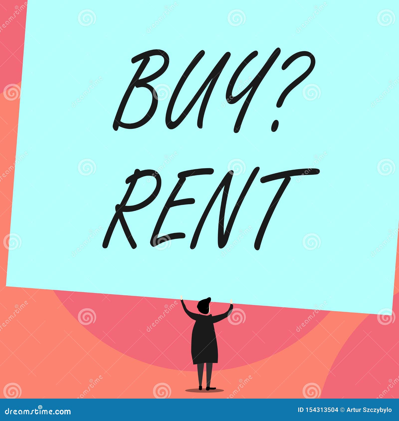 word writing text buy question rent. business concept for group that gives information about renting houses back view