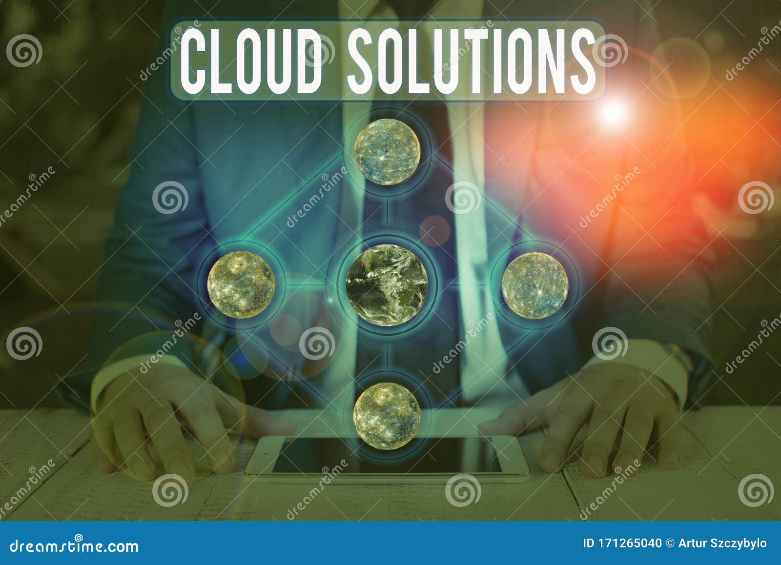 word writing text cloud solutions. business concept for ondemand services or resources accessed via the internet s of this