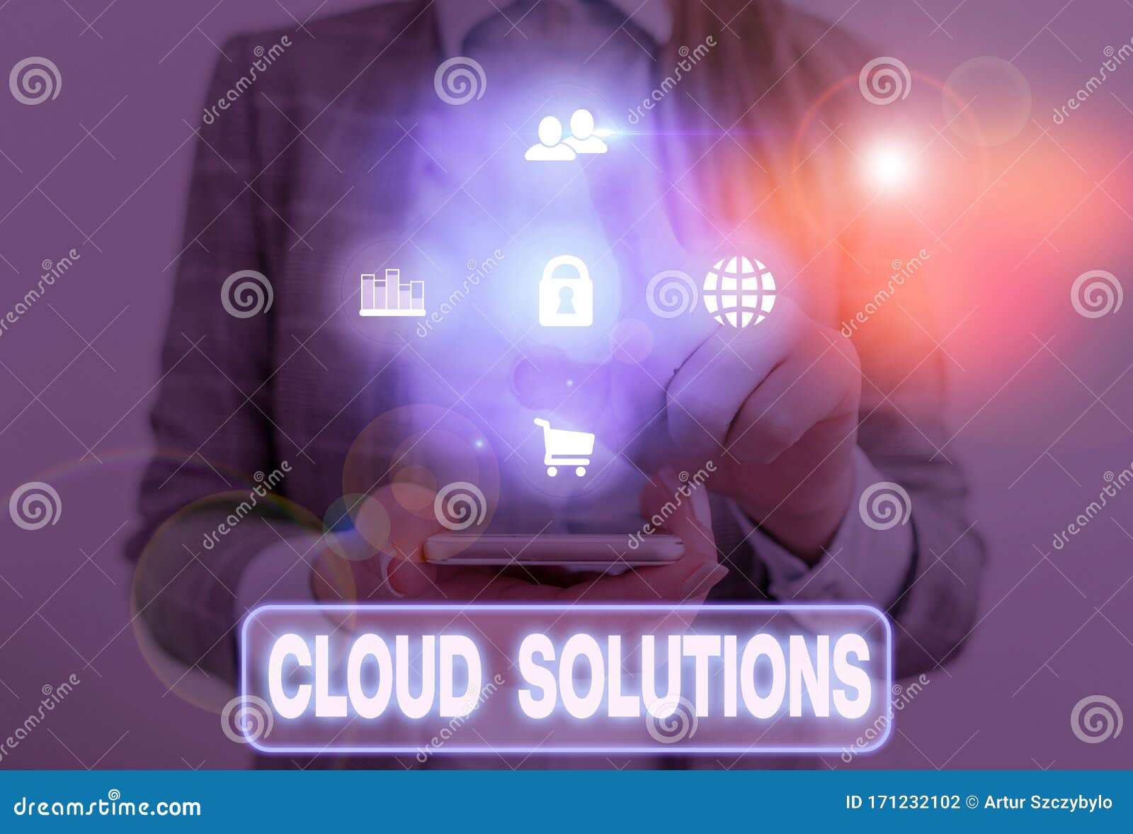 word writing text cloud solutions. business concept for ondemand services or resources accessed via the internet