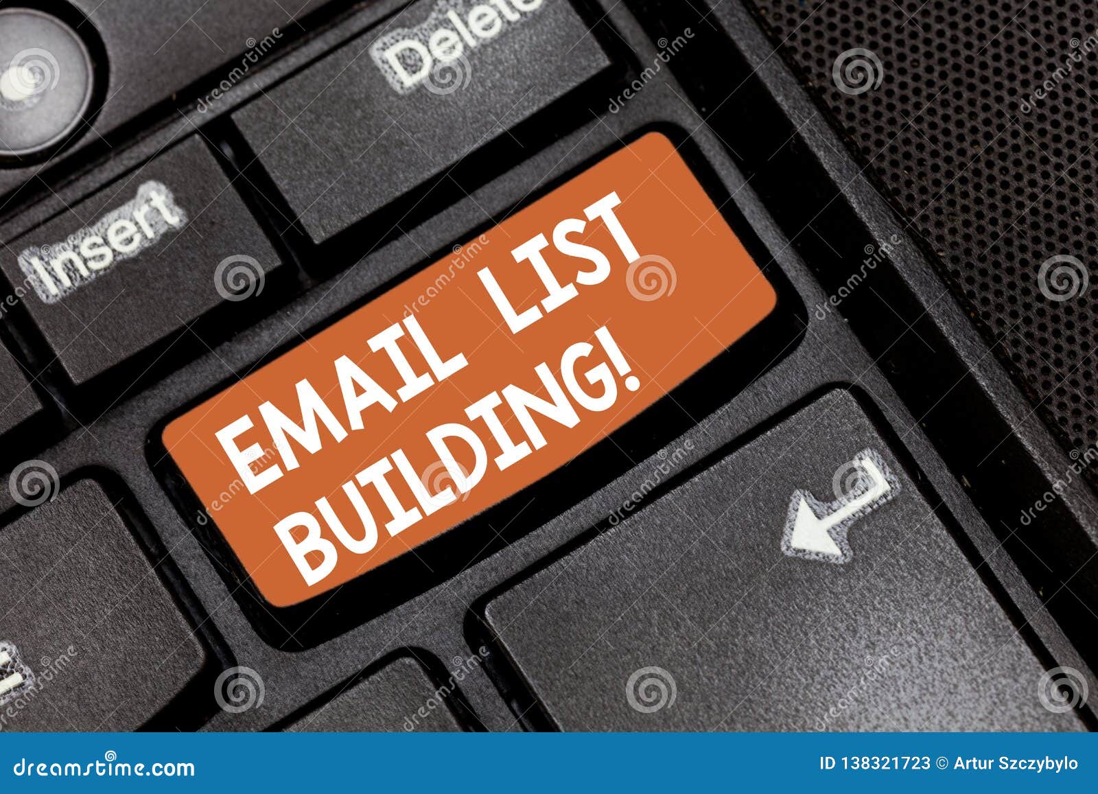 word writing text email list building. business concept for allows distribution of information analysisy internet users