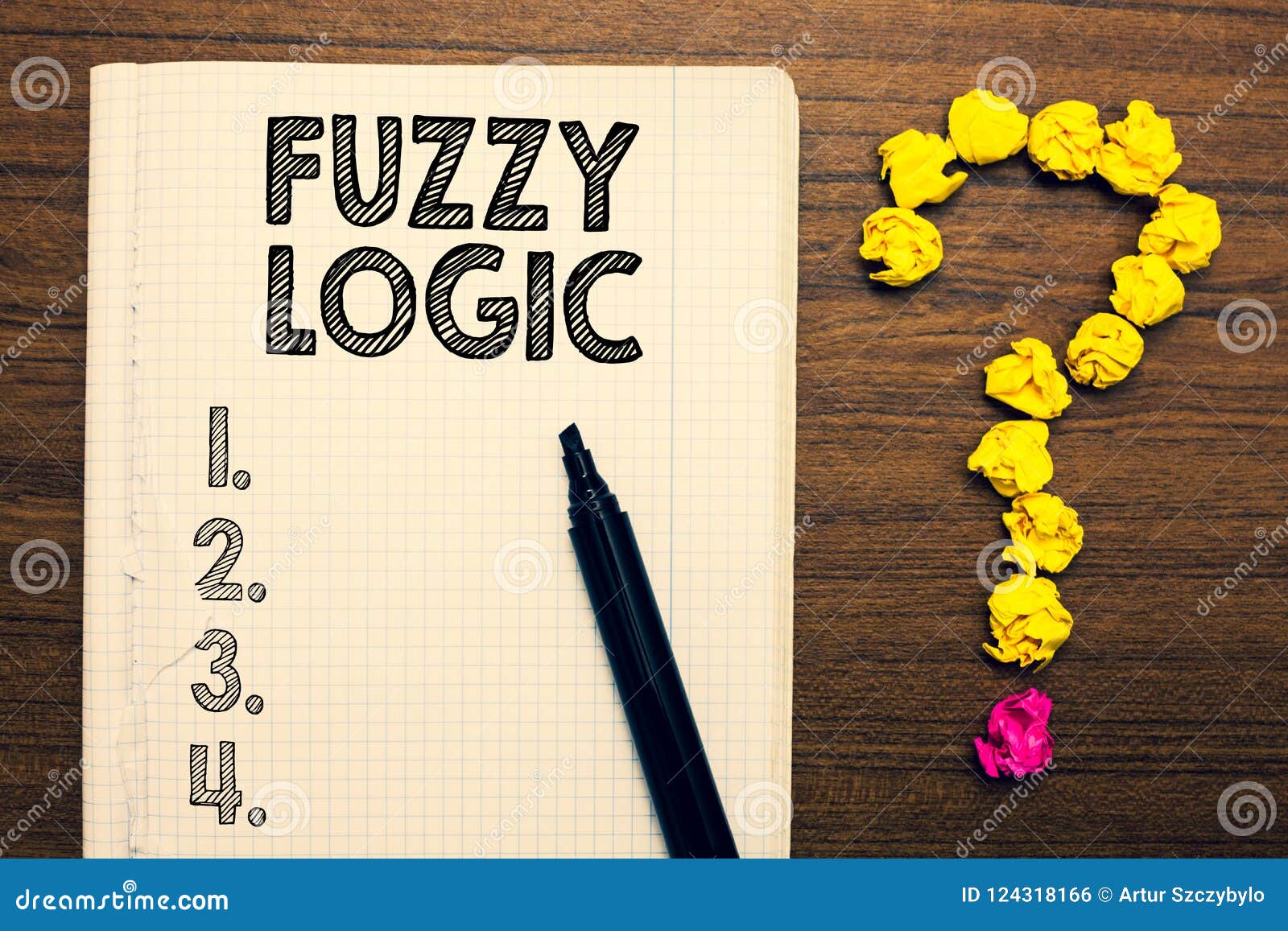 word writing text fuzzy logic. business concept for checks for extent of dirt and grease amount of soap and water notebook marker