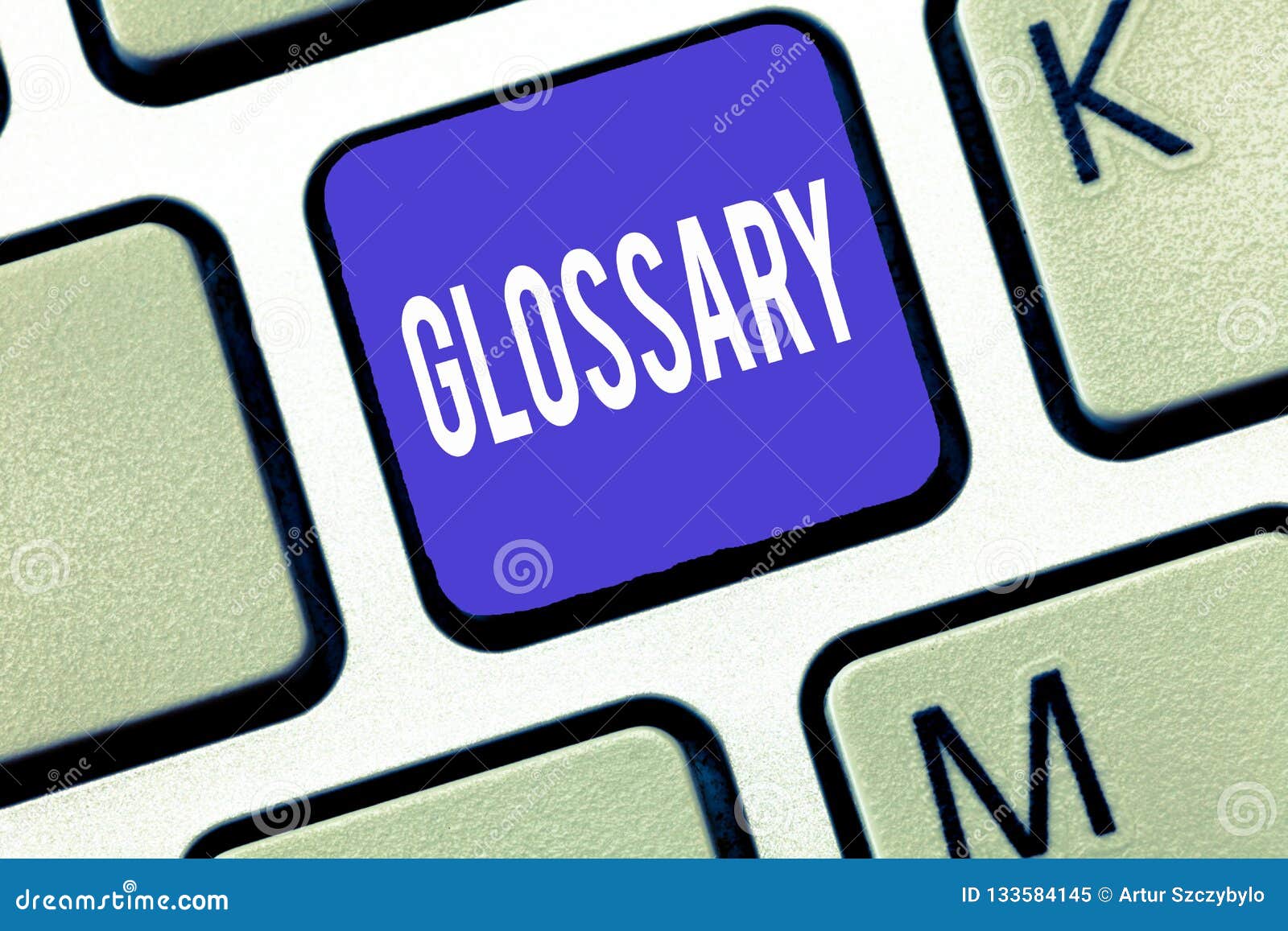 word writing text glossary. business concept for alphabetical list of words relating to subject text or dialect