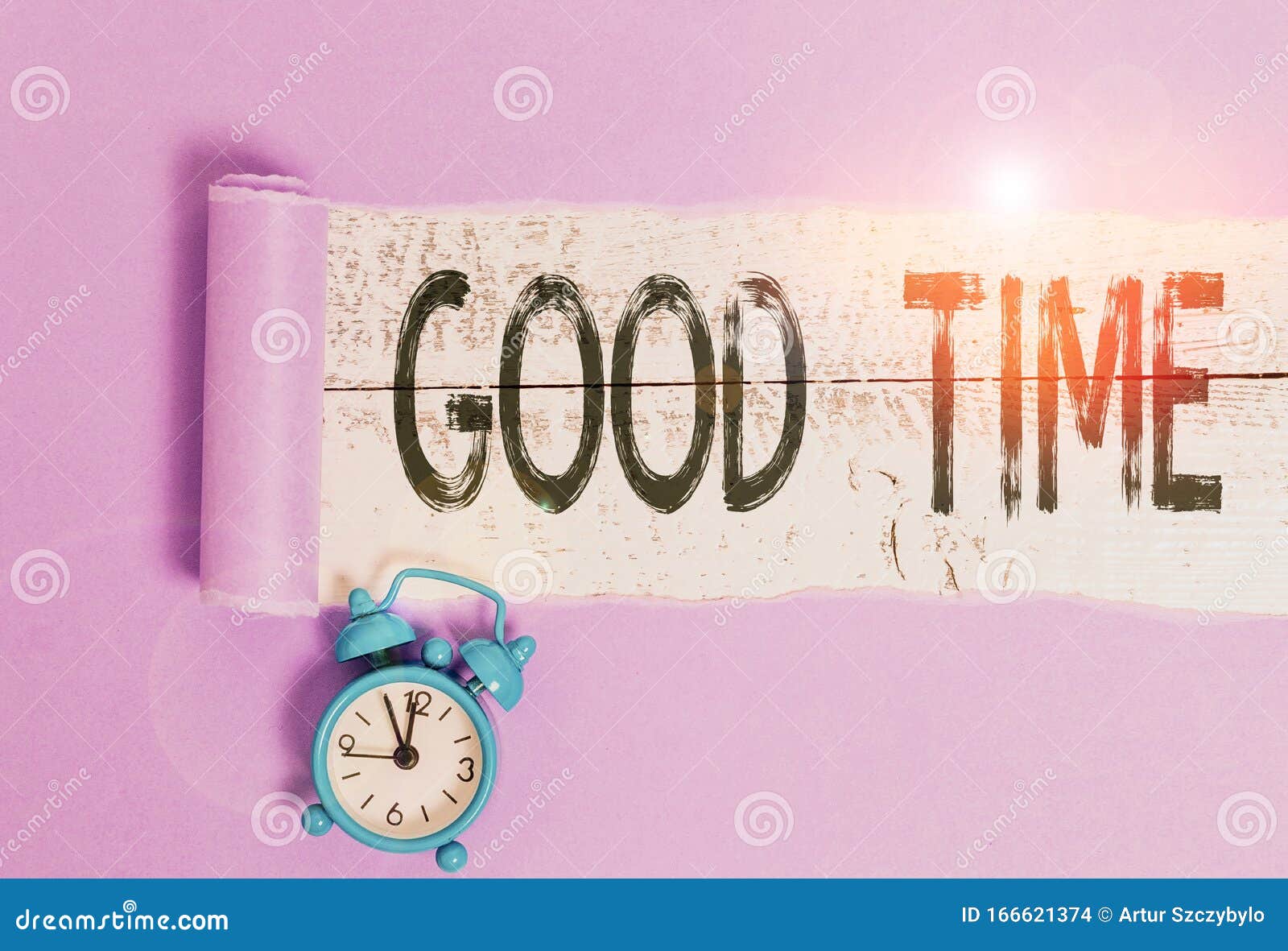 word writing text good time. business concept for the right moment to do something or for something to happen alarm