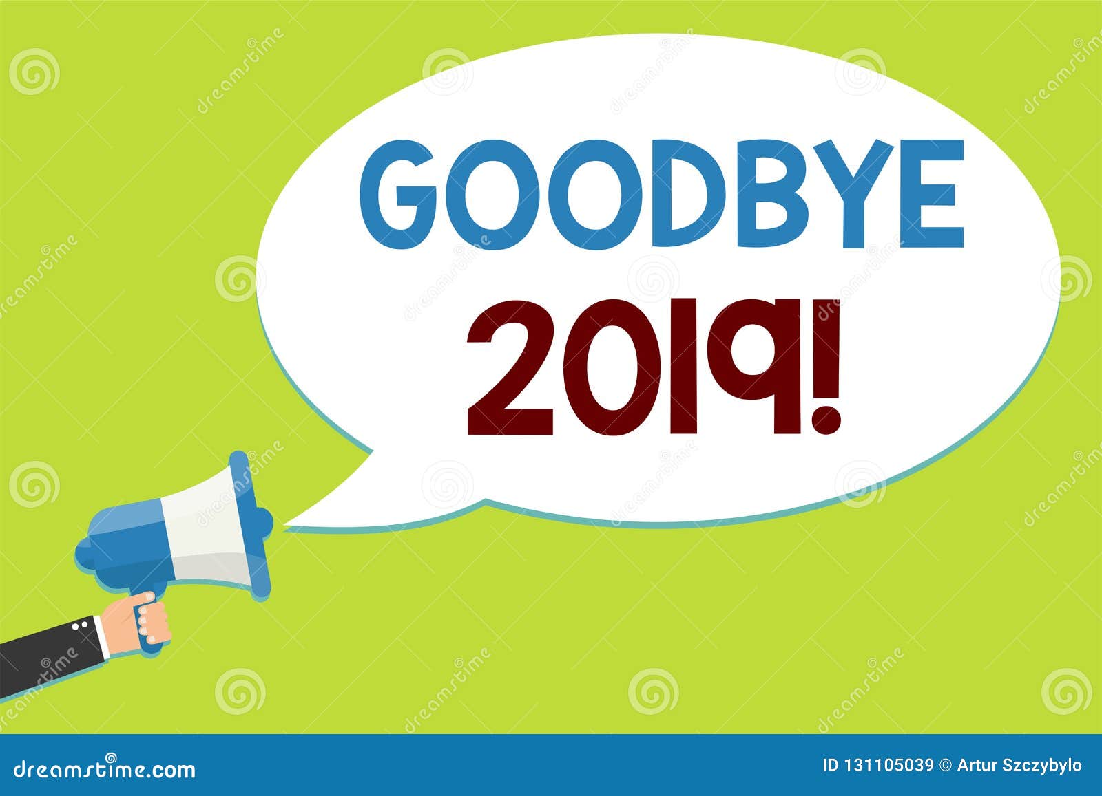 word writing text goodbye 2019. business concept for new year eve milestone last month celebration transition man
