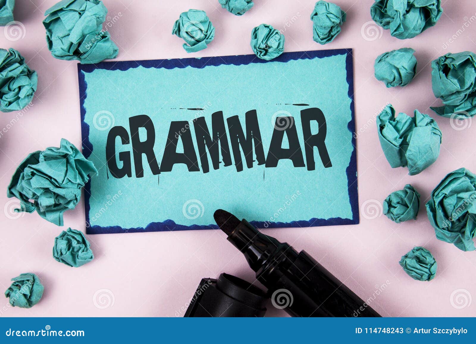 word writing text grammar. business concept for system and structure of a language correct proper writing rules written on sticky