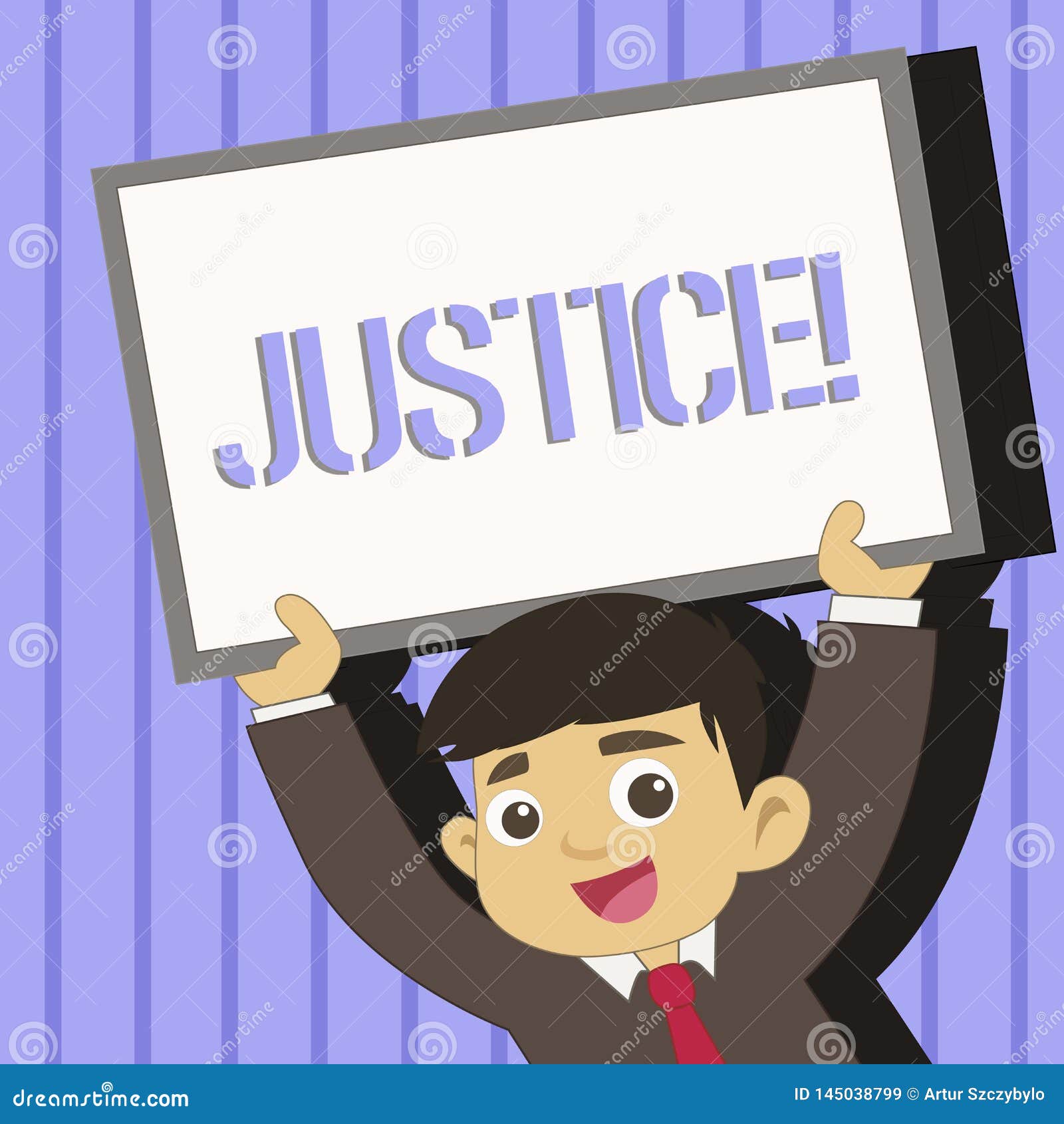 word writing text justice. business concept for impartial adjustment of conflicting claims or assignments young smiling