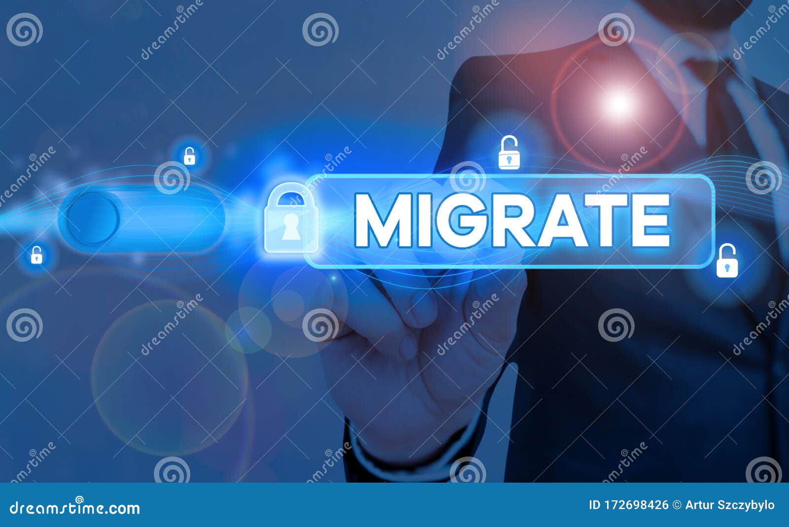 word writing text migrate. business concept for to move or travel from one country place or locality to another