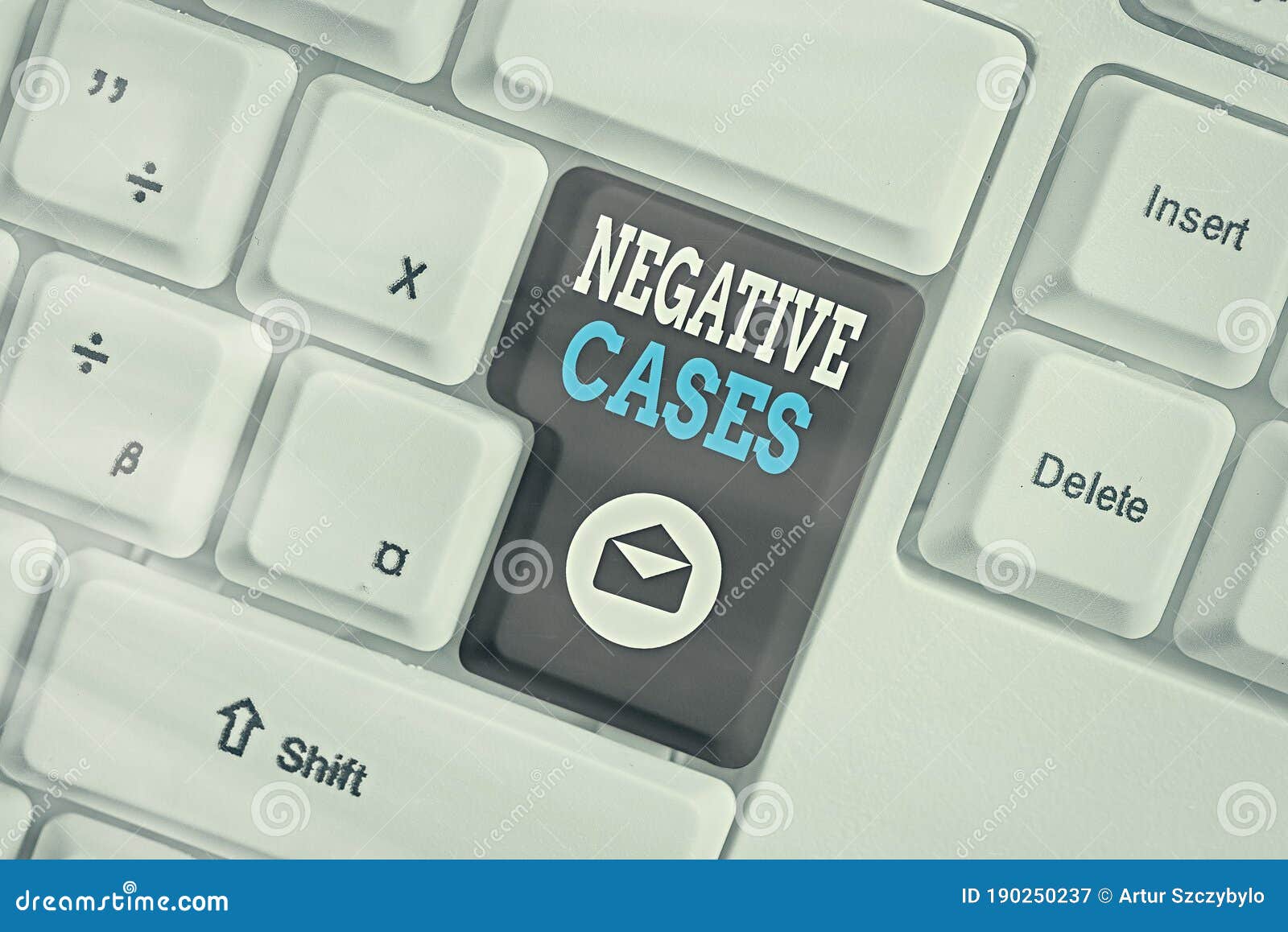 word writing text negative cases. business concept for circumstances or conditions that are confurmed to be false