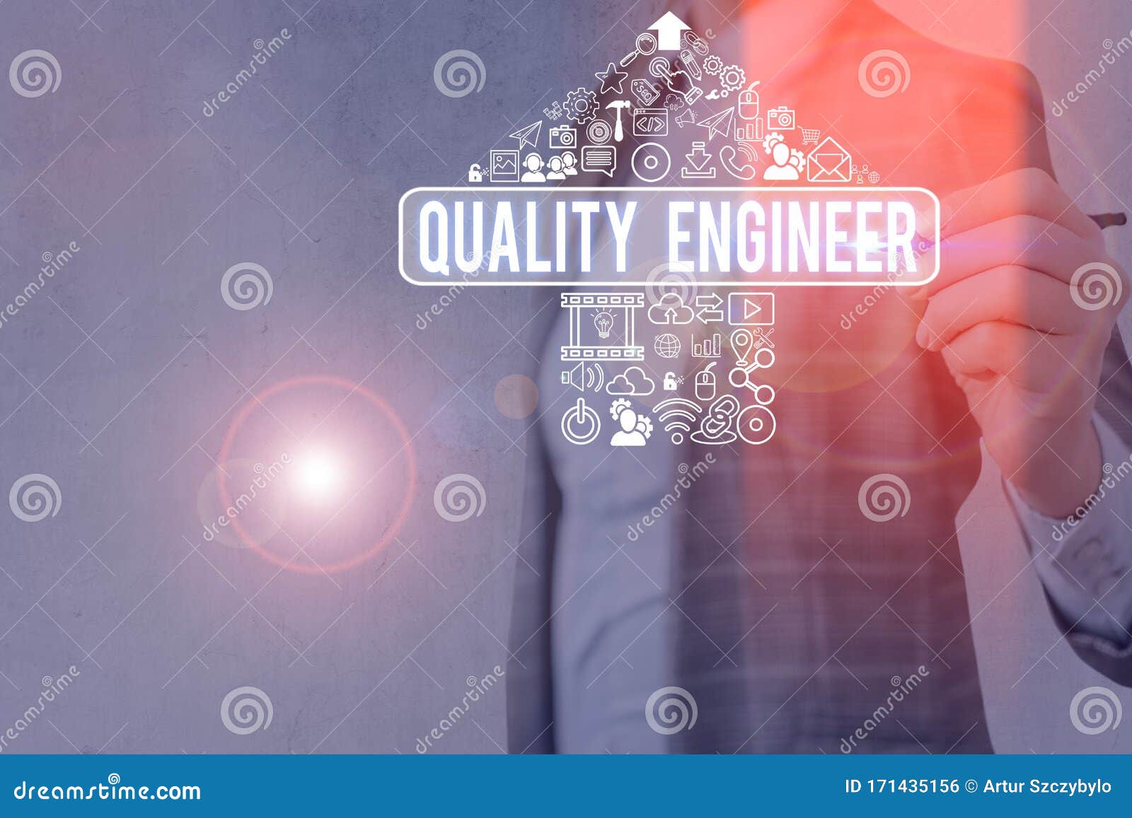 word writing text quality engineer. business concept for ensure the overall quality of a analysisufactured product