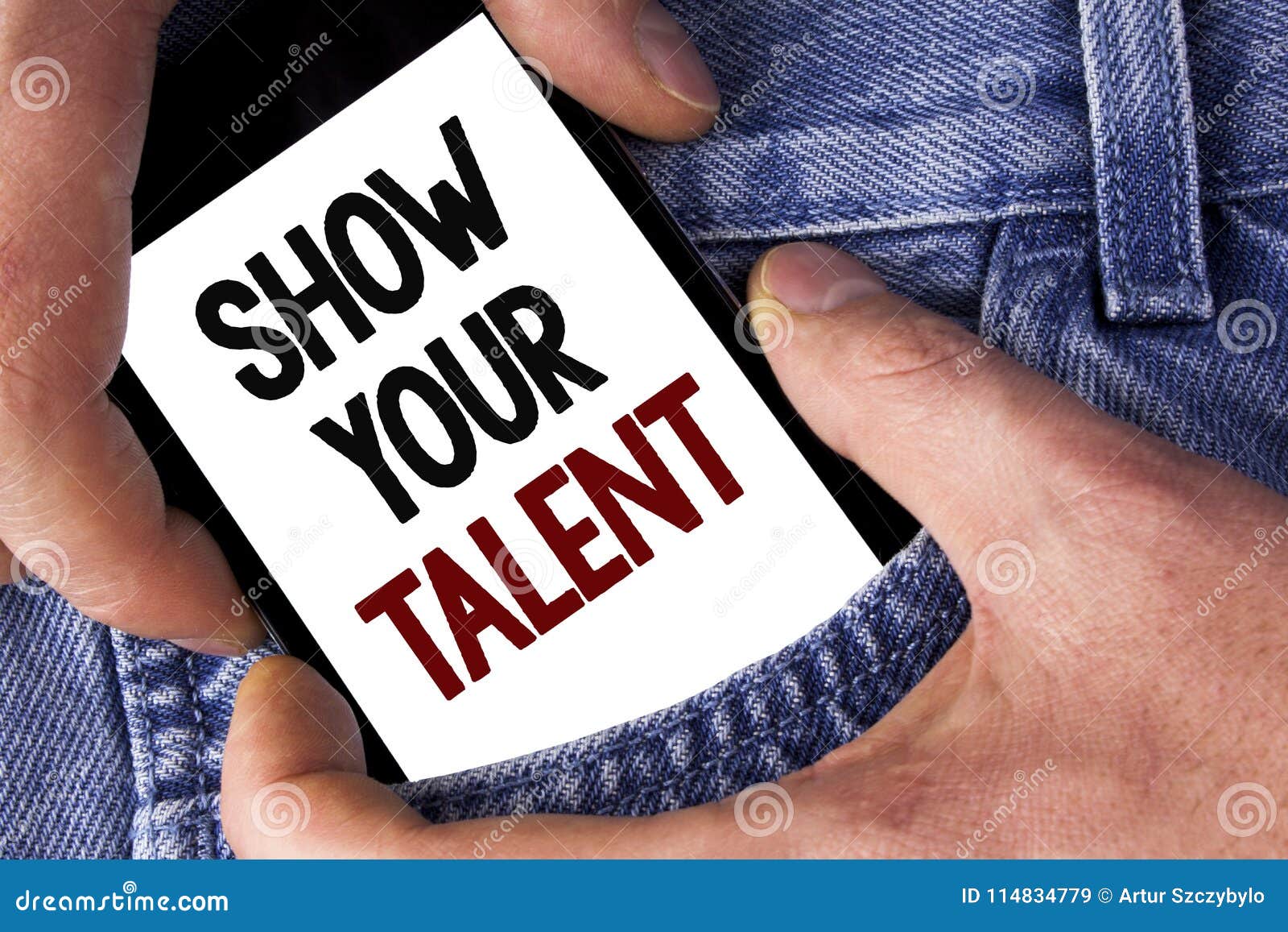 word writing text show your talent. business concept for demonstrate personal skills abilities knowledge aptitudes written on mobi