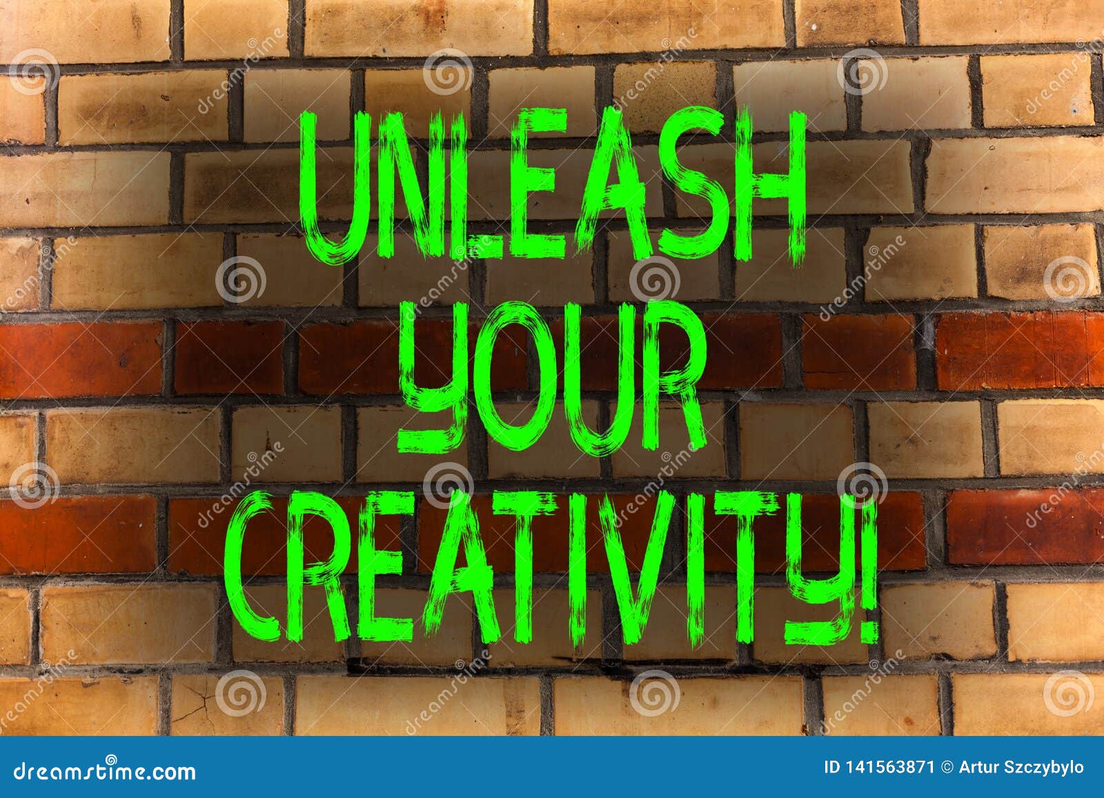 word writing text unleash your creativity. business concept for develop personal intelligence wittiness wisdom brick