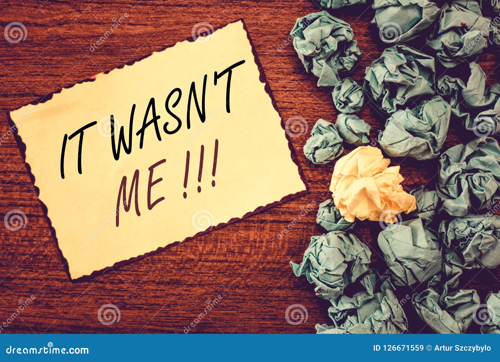word writing text it wasn t not me. business concept for deny something to refuse to admit or accept something