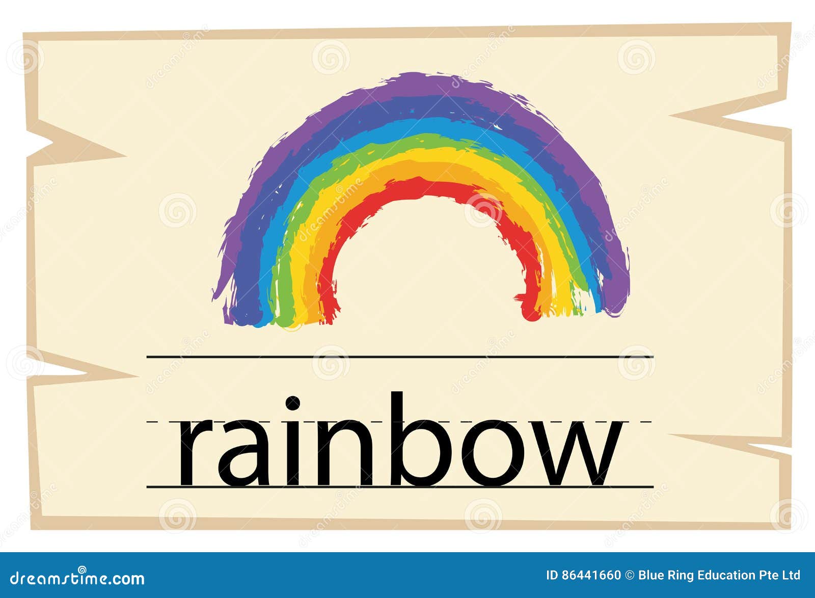 Wordcard Template For Word Rainbow Stock Vector - Illustration of clip