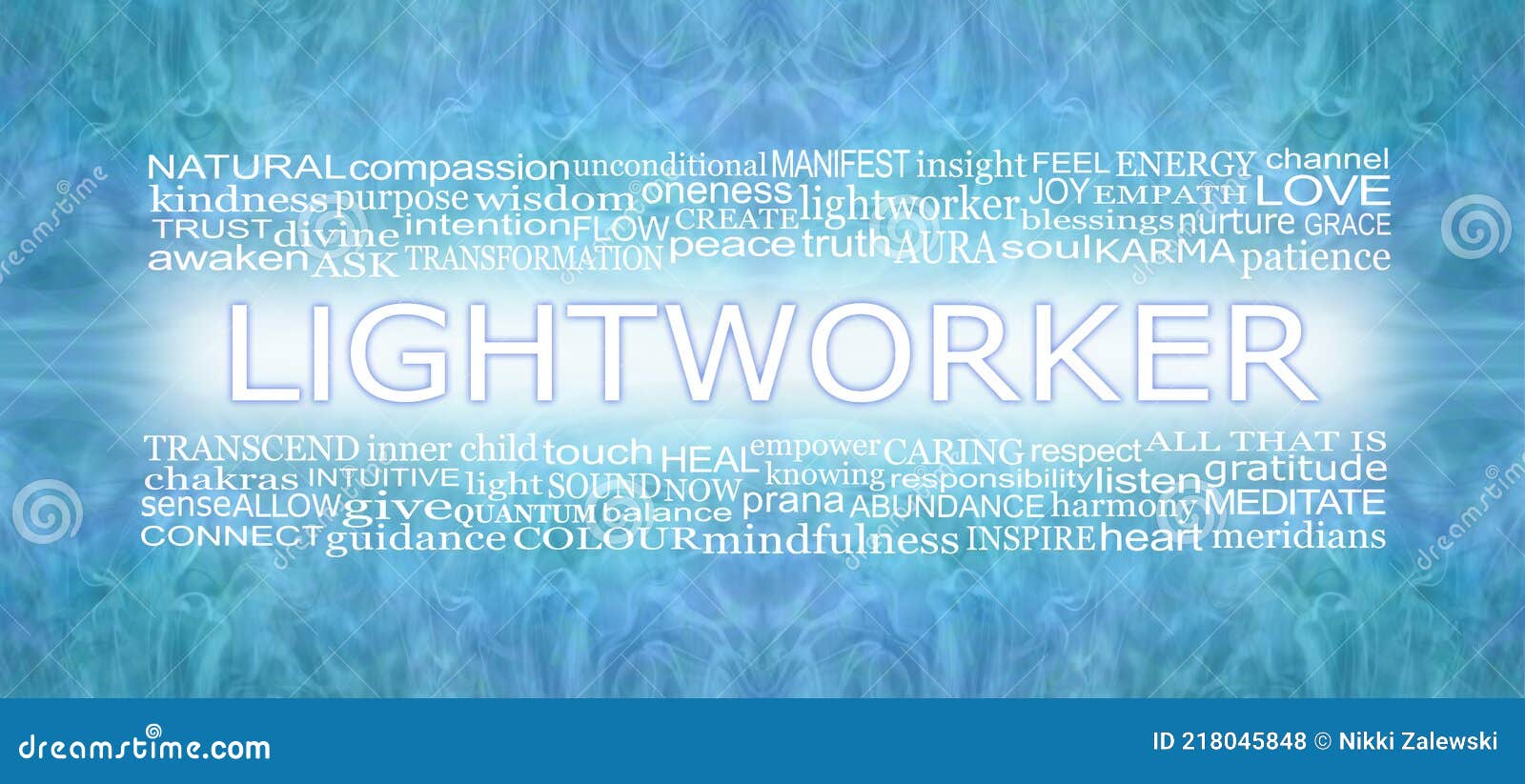 words associated with spiritual lightworker healing blue banner
