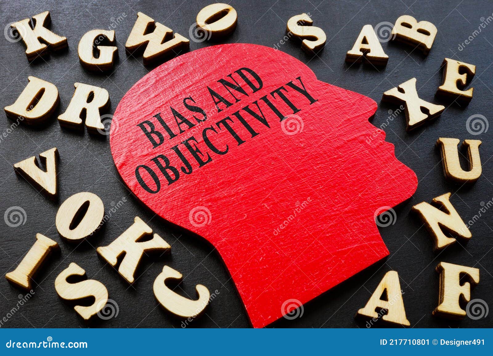 words bias and objectivity on the head  and letters.