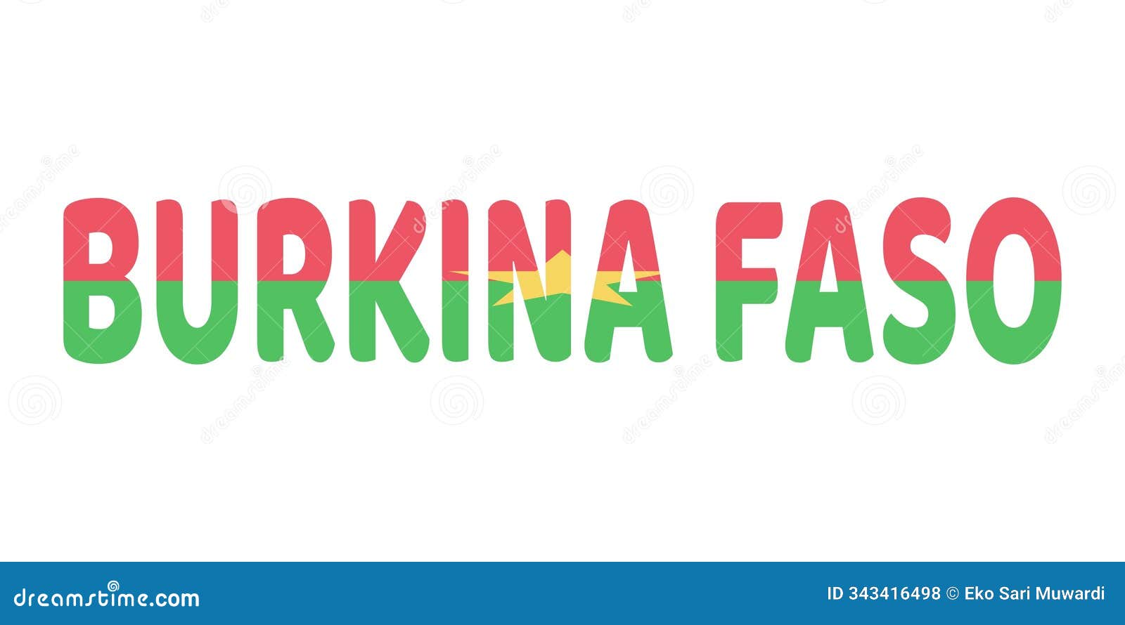 the words burkina faso are displayed in large, bold letters. the letters are colored with the colors of the burkinabe