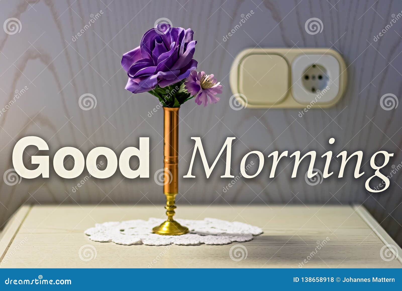 Good Morning Concept in English Stock Photo - Image of flower ...