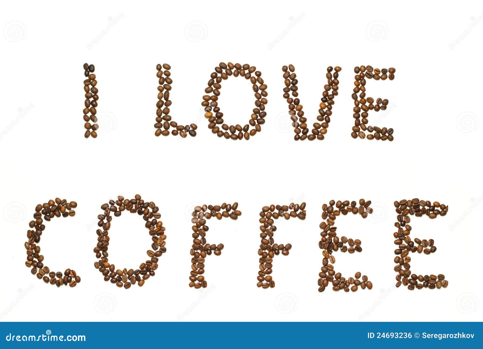 Words made of coffee beans stock photo. Image of white 24693236