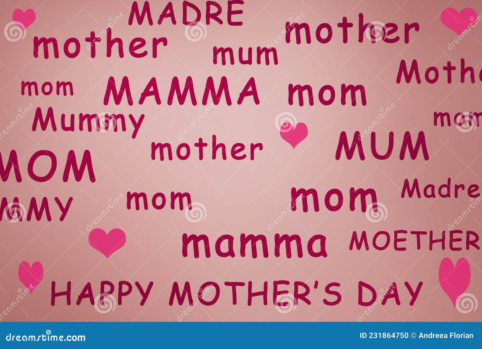 Words Mother in Different Languages Stock Illustration Illustration